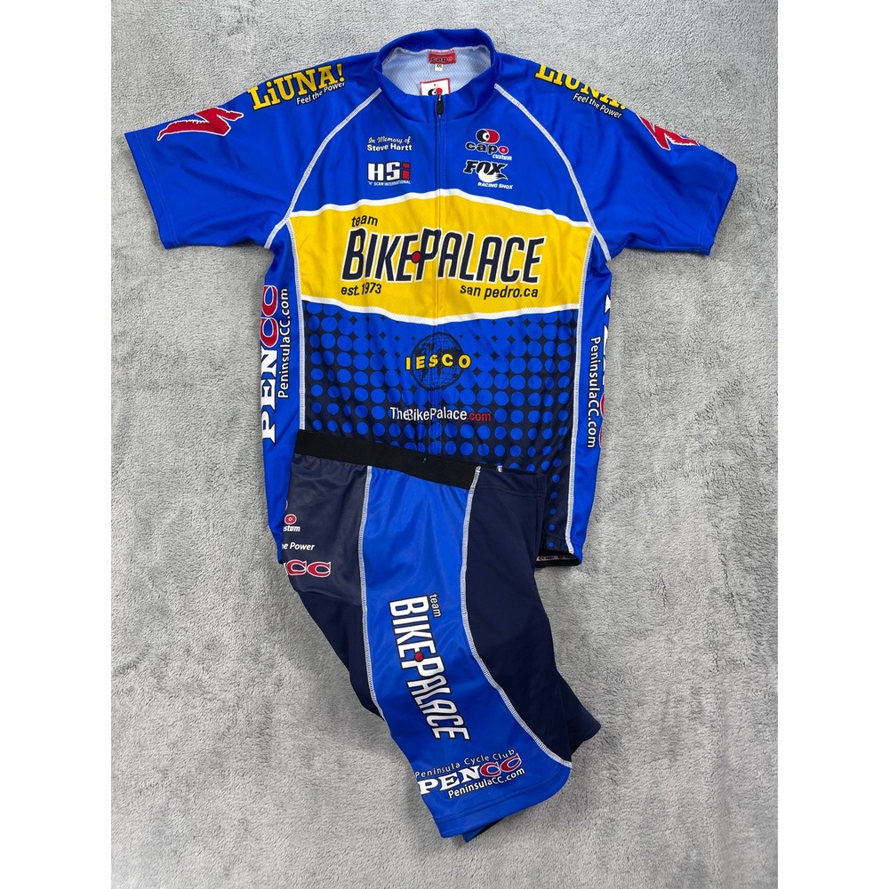 Capo Cycling Jersey XXL & Shorts XL Kit Men Blue Bike Palace Team Cycle Club